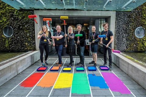 The directors of Reykjavik Pride and Mayor Dagur B. Eggertsson.