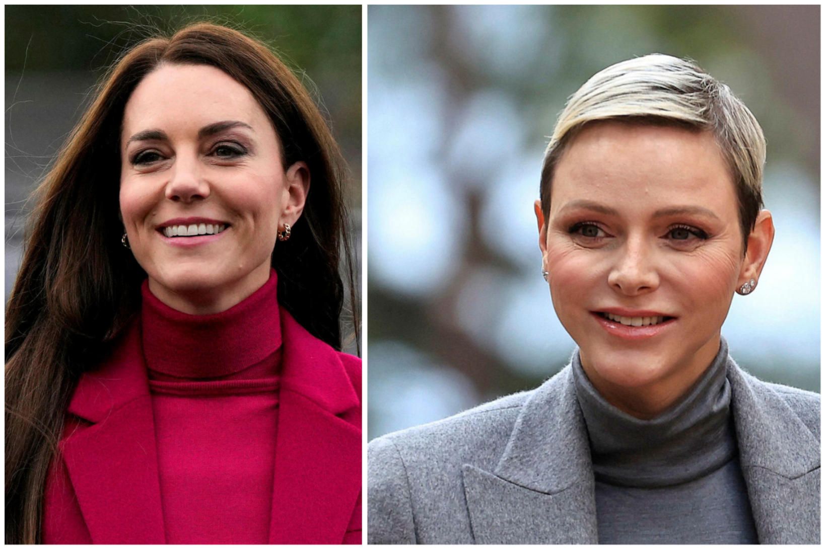 Katrín prinsessa og Charlene prinsessa eru í sama stíl.