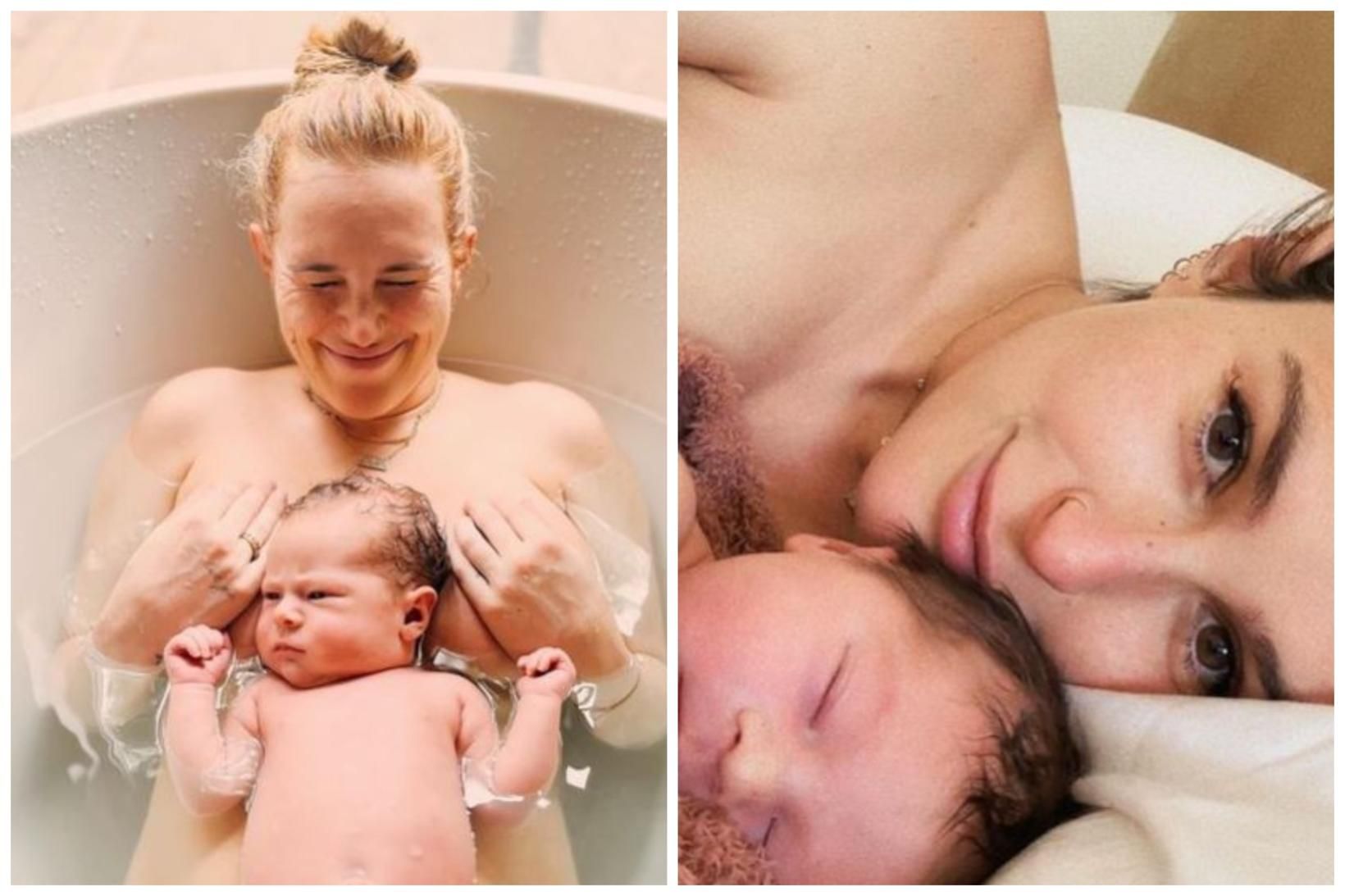Rumer Willis ásamt nýfæddri dóttur sinni, Louettu Isley.