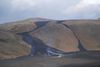 Hraun flæðir yfir gönguleið A og niður í Nátthaga
