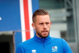 Knattspyrnumaðurinn Gylfi Þór Sigurðsson sá Ísland spila í Manchester í dag.