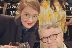 Sara Gunnarsdóttir ásamt Guillermo del Toro, sem er tilnefndur sem leikstjóri ársins fyrir teiknimynd sína …