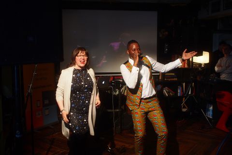 Iceland's First Lady Eliza Reid and rapper Tay Grin.