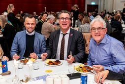 Willum Þór Þórsson var á meðal gesta. Með honum á myndinni eru Hafliði Kristinsson og …