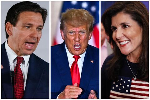 Ron DeSantis, Donald Trump og Nikki Haley munu berjast um útnefningu flokksins fyrir forsetakosningarnar á …
