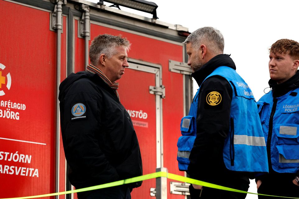 Víðir Reynisson var mættur á hamfarasvæðið í dag.