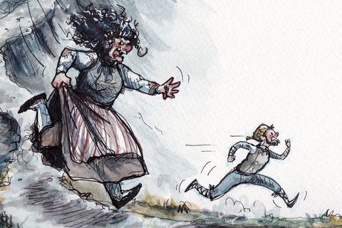 The exhibition on ogresses who eat men is illustrated by Sunneva Guðrún Þórðardóttir.