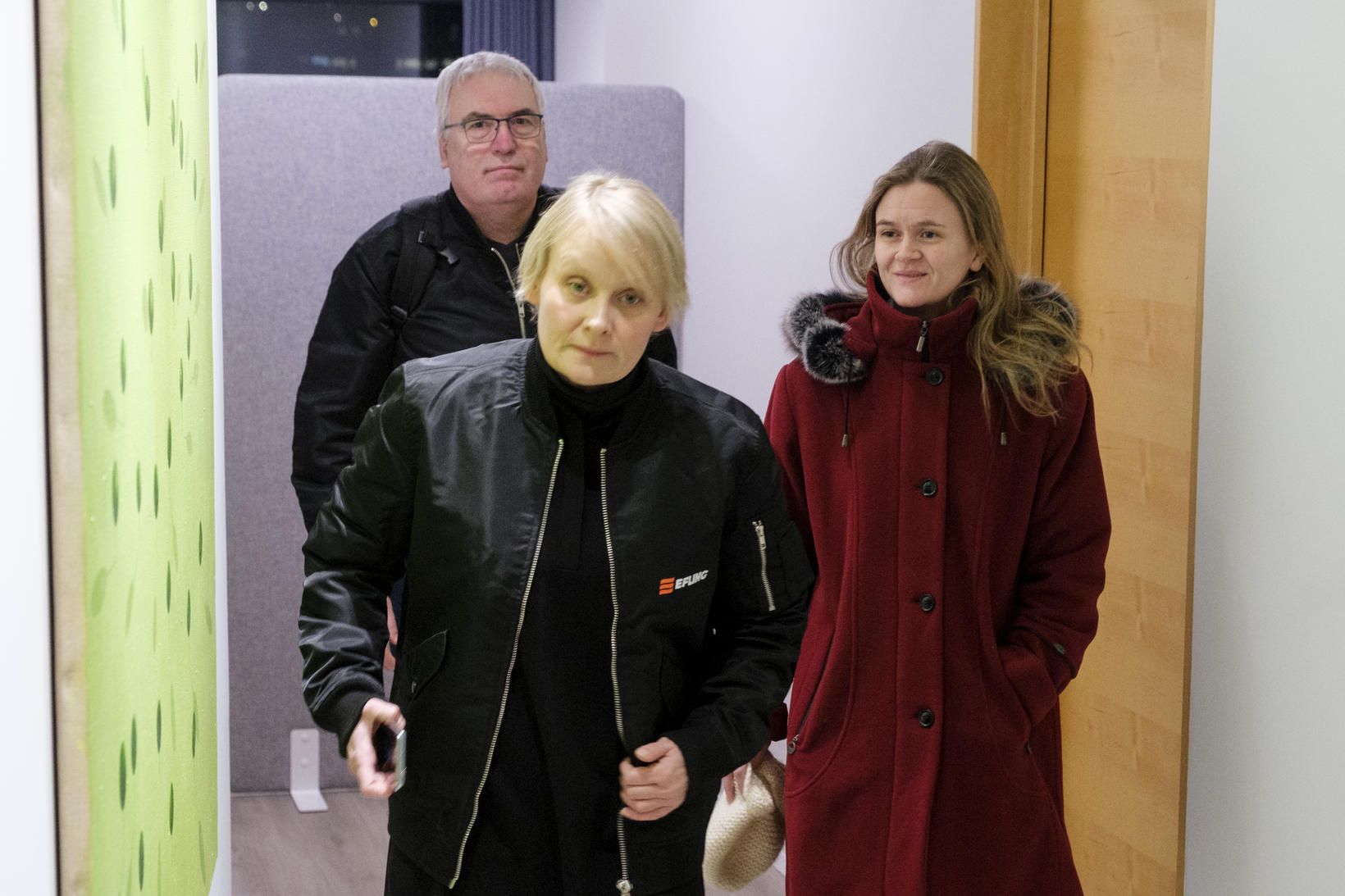 Fyrir aftan Sólveigu Önnu Jónsdóttur, formann Eflingar, má sjá Ólöfu …