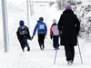 Walking to school takes a little longer than usual.