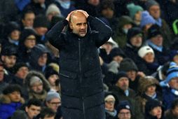 Pep Guardiola var heitt í hamsi á blaðamannafundi City í gær.